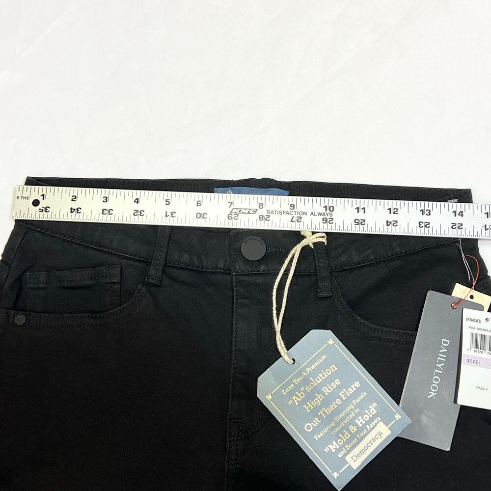 Democracy Ab Solution High Rise Out There Flare Jeans Womens 6P Black NWT - Picture 8 of 12